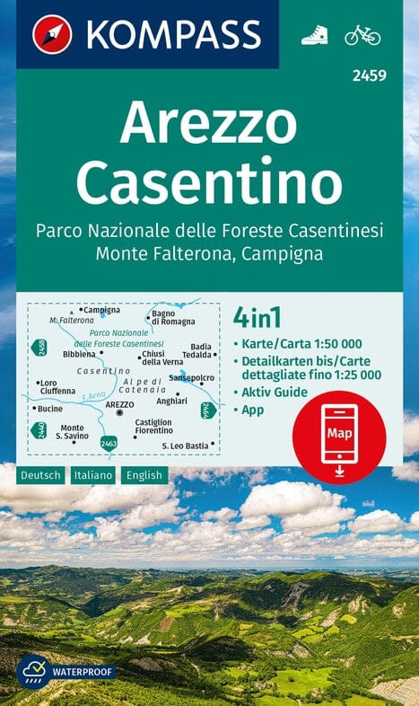 Hiking Map 2459 Arezzo Casentino Italy Kompass