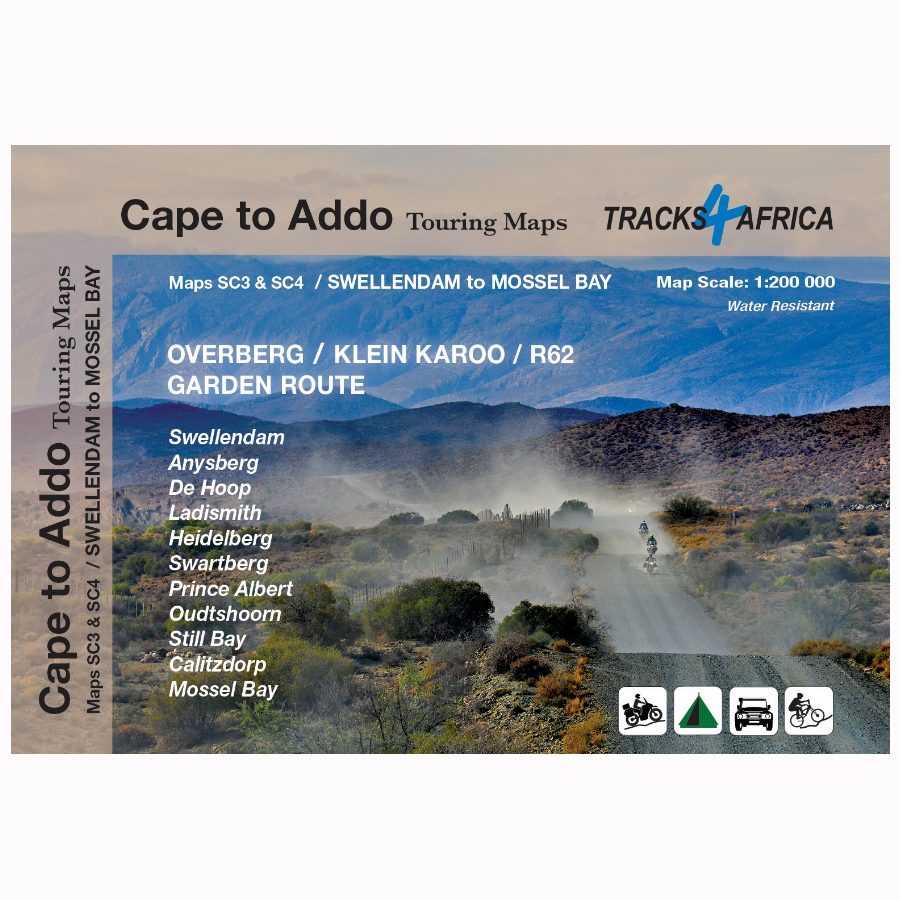 Waterproof tourist map - Swellendam to Mossel Bay (South Africa) | Tracks4Africa