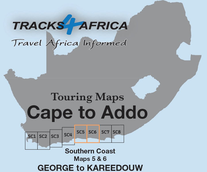 Carte touristique imperméable - George to Kareedouw (Afrique du Sud) | Tracks4Africa