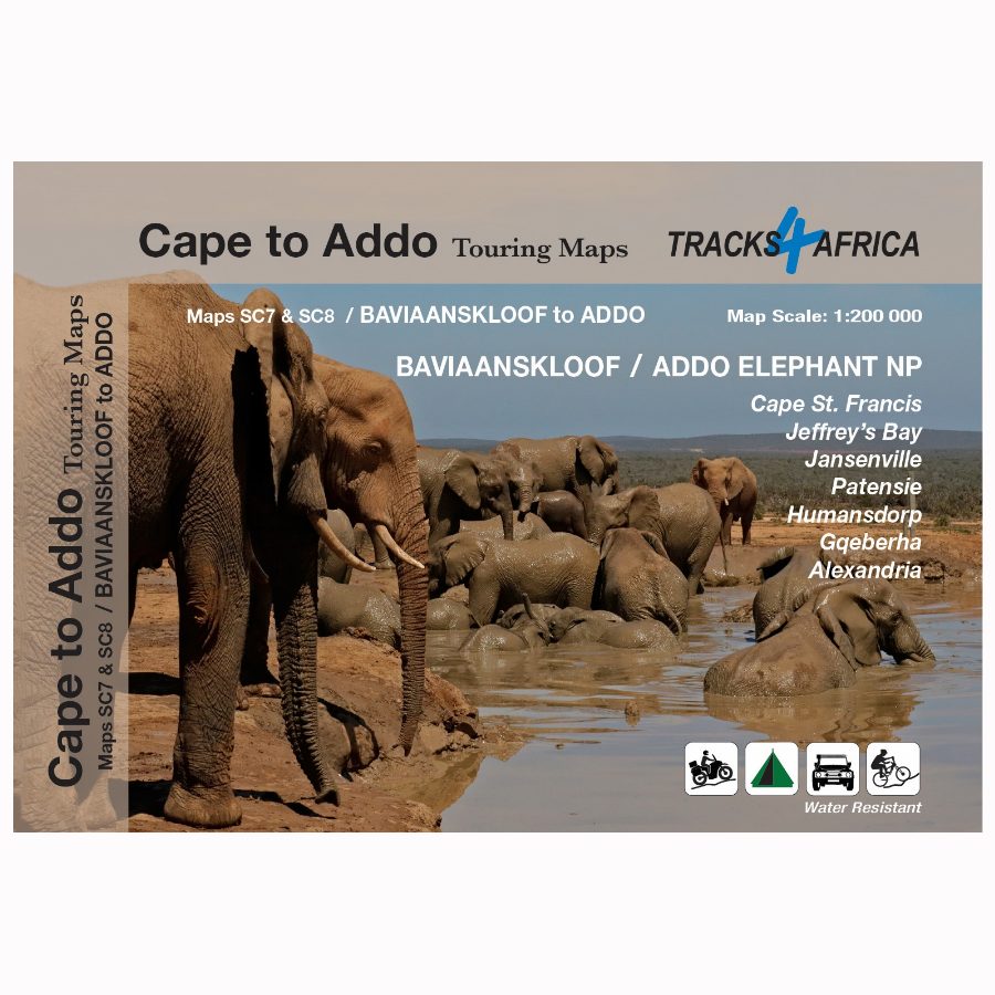 Carte touristique imperméable - Baviaanskloof to Addo (Afrique du Sud) | Tracks4Africa