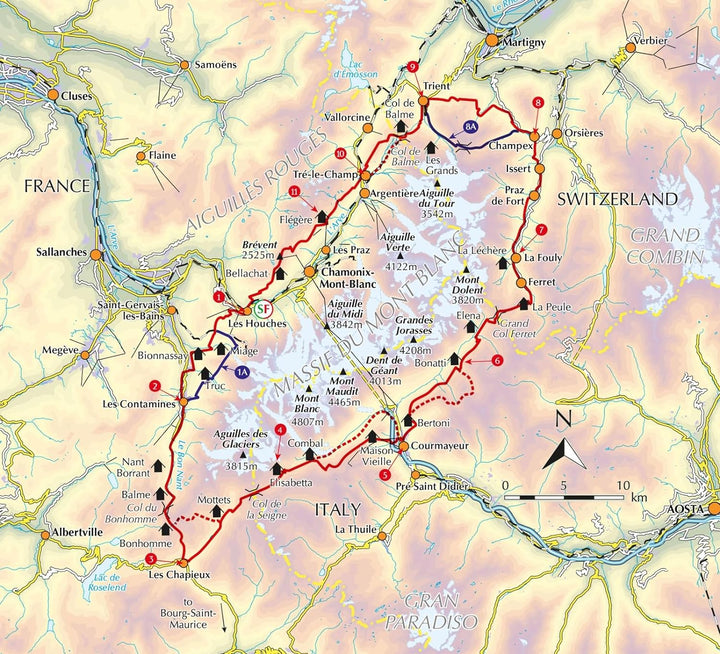 Map booklet (in English) - The Tour du Mont Blanc | Cicerone