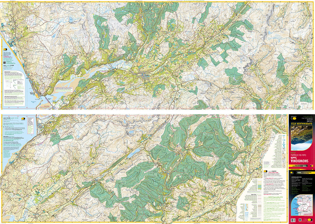 Hiking map - Snowdonia South / Cadair Idris &amp; Dolgellau XT25 | Harvey Maps - Superwalker maps