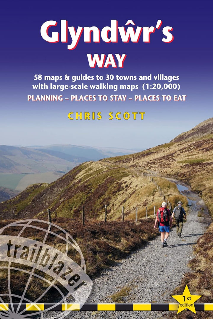 Hiking guidebook (in English) - Glyndwr's Way (Wales) | Trailblazer