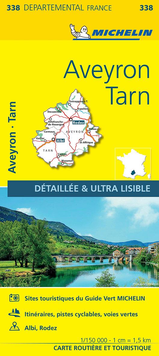 Departmental Map # 338 - Aveyron & Tarn | Michelin (French)