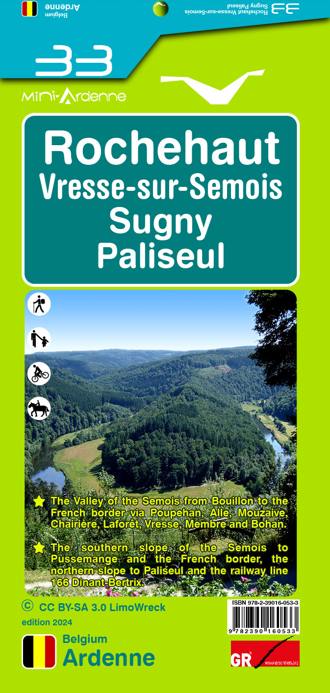 Carte de randonnée - Rochehaut, Vresse-sur-Semois, Sugny, Paliseul | Mini Planet