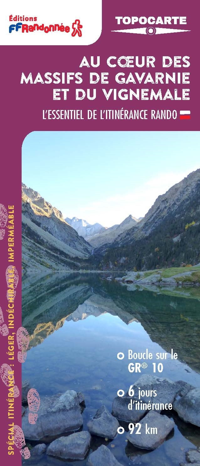 Hiking map - In the heart of the Gavarnie and Vignemale massifs, GR 10 | FFHiking