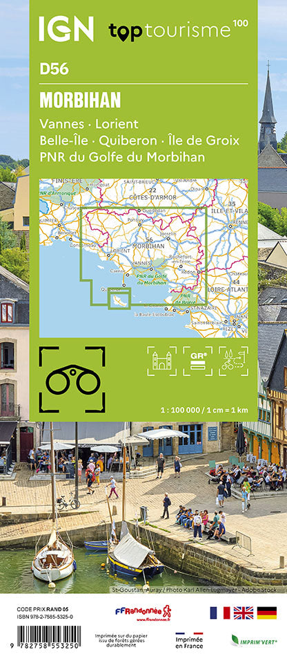 Tourist map TOP100D56 - Morbihan | IGN
