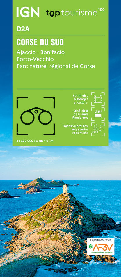 Carte touristique TOP100D2A - Corse-du-Sud | IGN