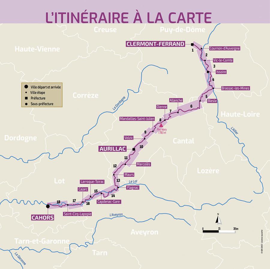Guide vélo - De Clermont-Ferrand à Cahors à vélo | Chamina