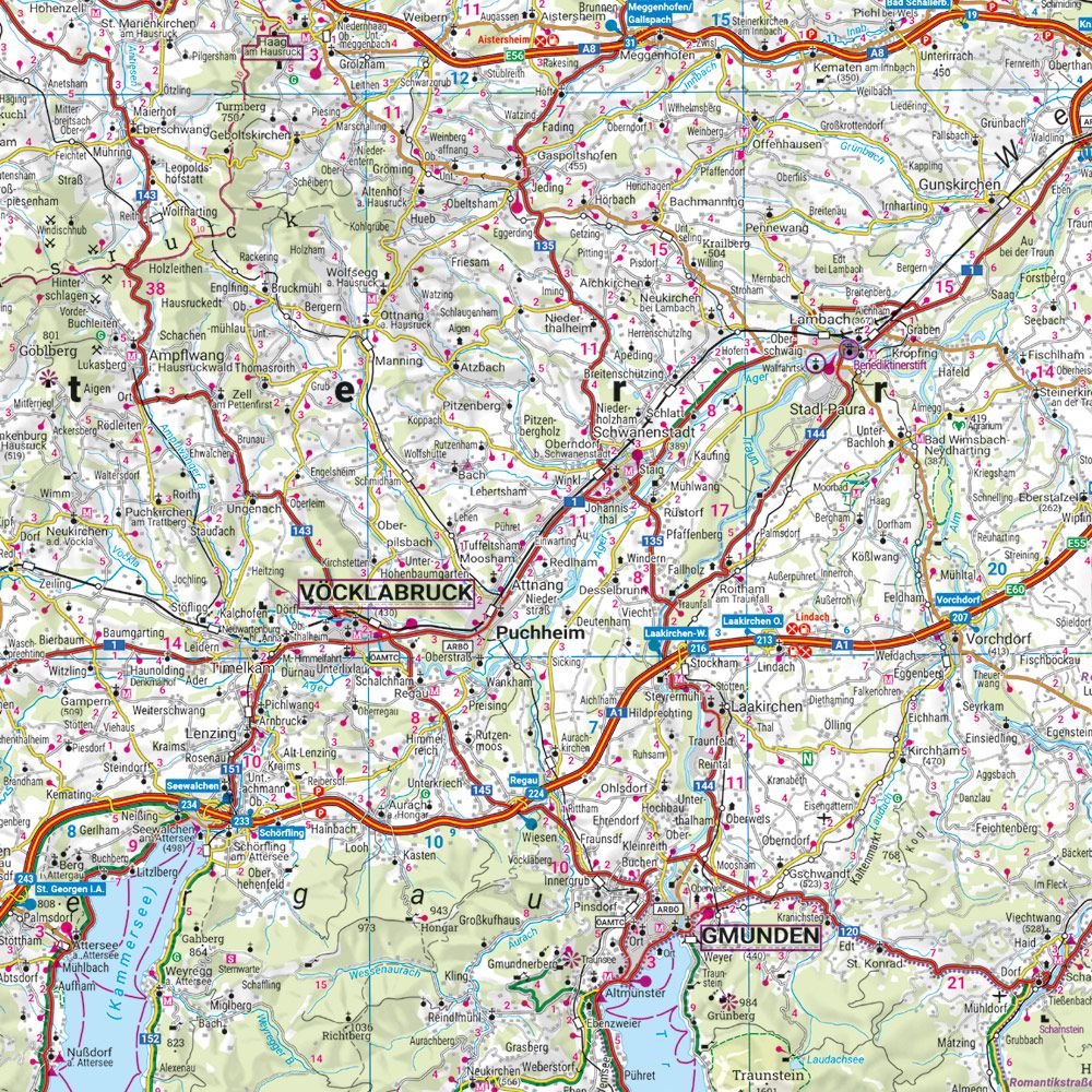 Austria Road Map No. 2 - Upper Austria, Salzkammergut | Freytag &amp; Berndt - 1/200,000
