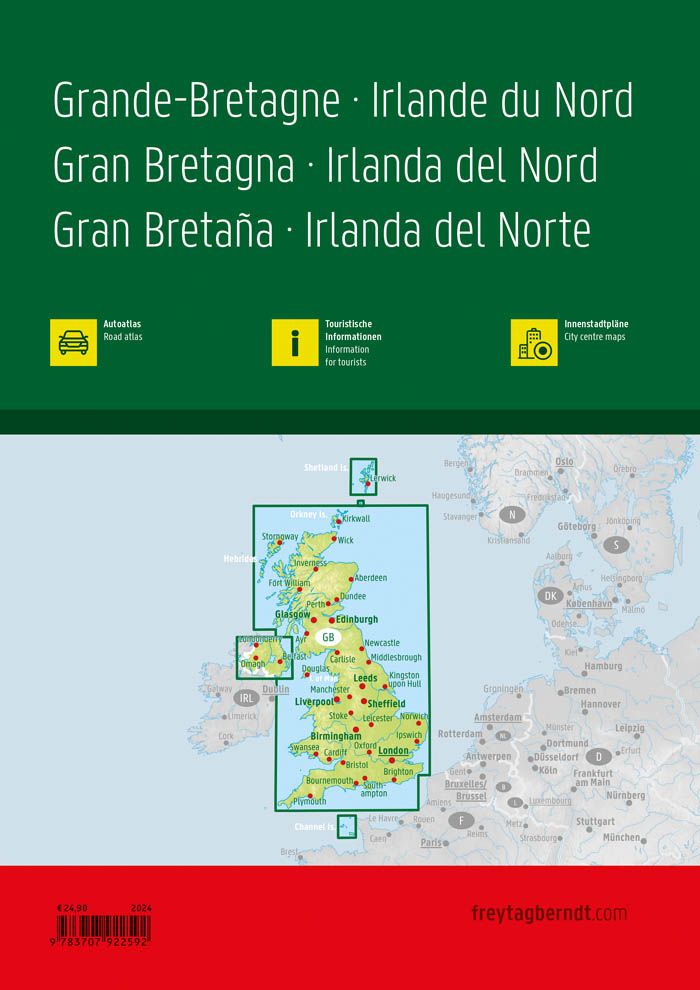 Atlas routier (à spirales)- Grande Bretagne, Irlande du Nord | Freytag & Berndt
