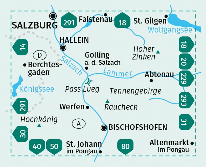 Carte de randonnée n° 015 - Massif de Tennen, Hochkönig (Autriche) | Kompass