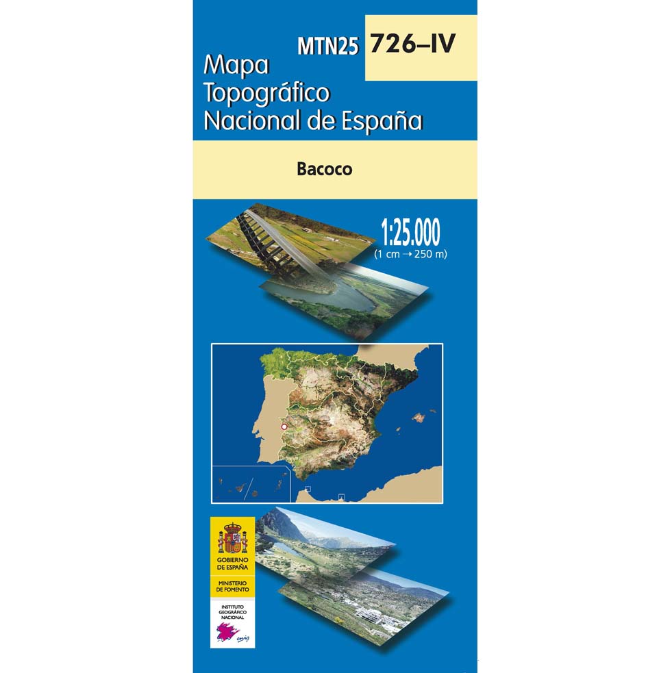 Carte topographique de l'Espagne n° 0726.4 - Bacoco | CNIG - 1/25 000