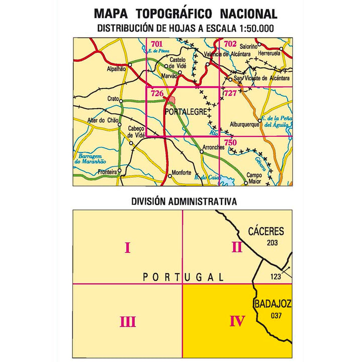 Carte topographique de l'Espagne n° 0726.4 - Bacoco | CNIG - 1/25 000