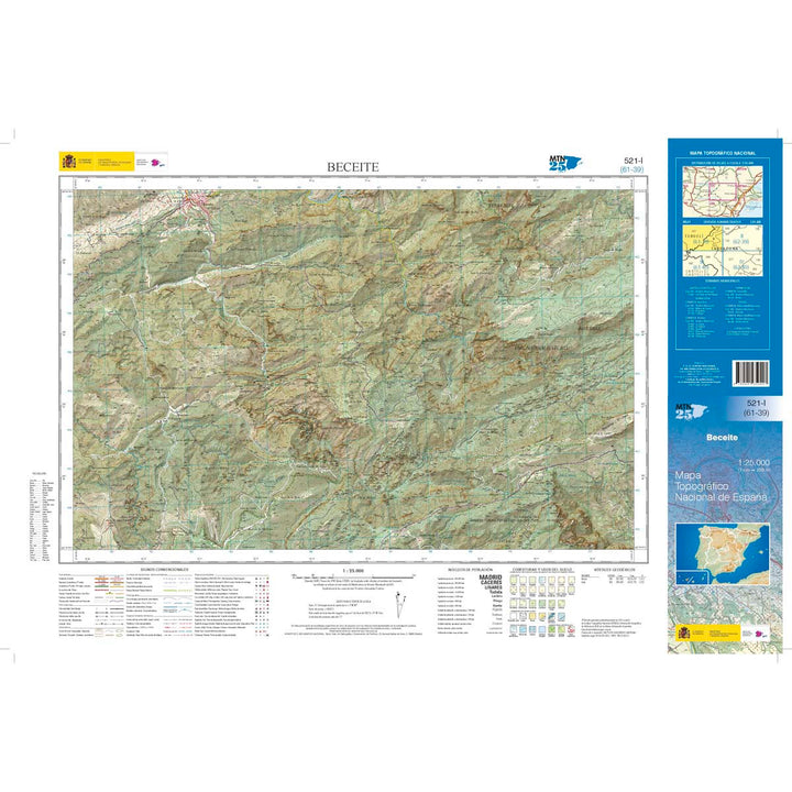 Carte topographique de l'Espagne n° 0521.1 - Beceite | CNIG - 1/25 000