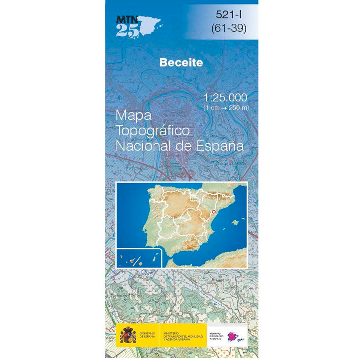Carte topographique de l'Espagne n° 0521.1 - Beceite | CNIG - 1/25 000