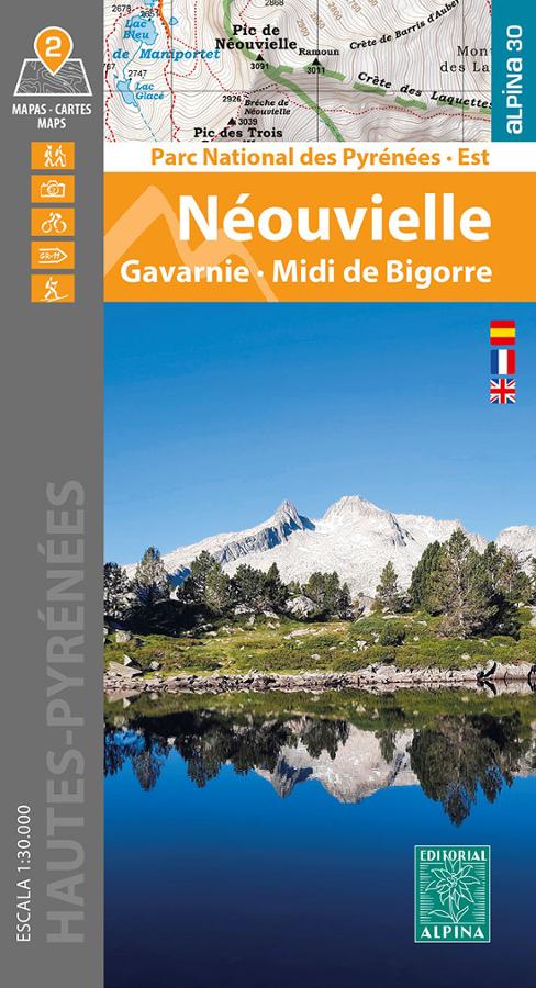 Lot de 2 cartes de randonnée - Néouvielle, Gavarnie - Midi de Bigorre (Parc national des Pyrénées Est) | Alpina