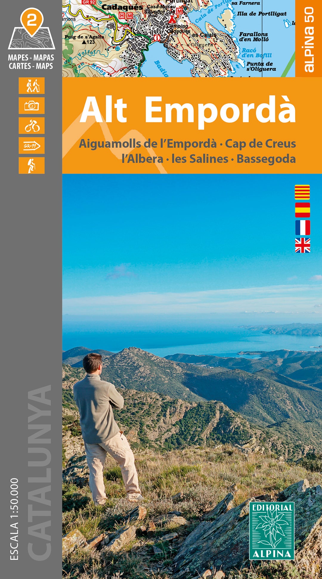 Set of 2 topographic maps - Alt Empordà, Aiguemolls Emporda, Cap de Creus, Albera (Catalonia) | Alpina