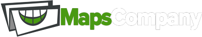 MapsCompany logo in English, white version