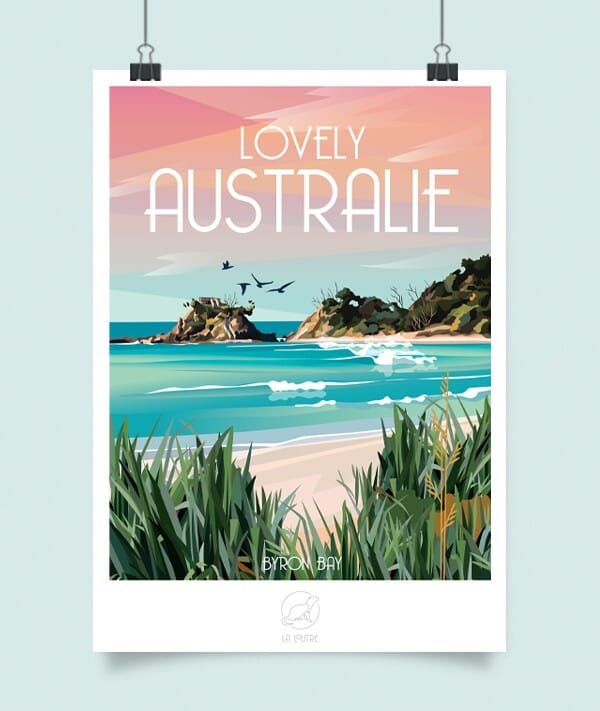 Affiche - Australie - 42 x 60 cm | La Loutre carte murale petit tube La Loutre 