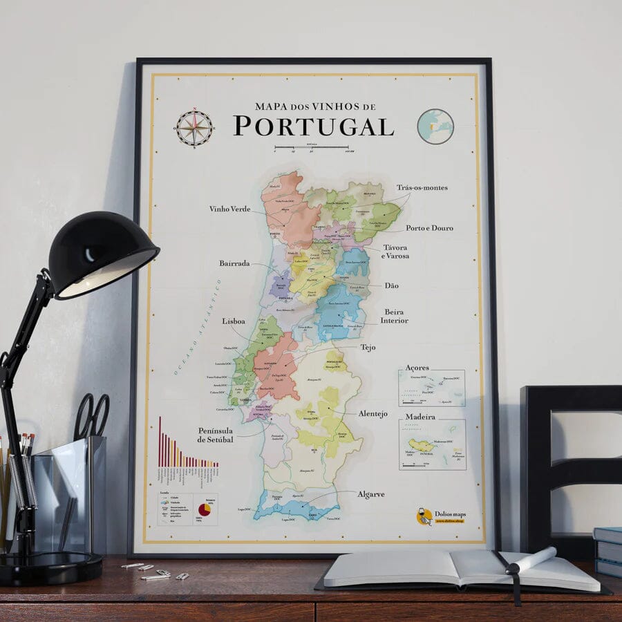 Affiche - Carte des vins du Portugal - 50 x 70 cm carte murale petit tube La carte des vins 