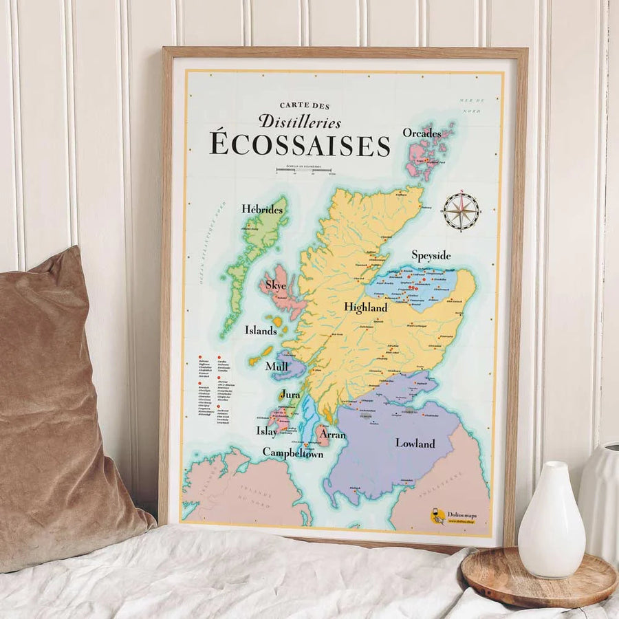 Affiche - Carte du whisky écossais - 50 x 70 cm carte murale petit tube La carte des vins 