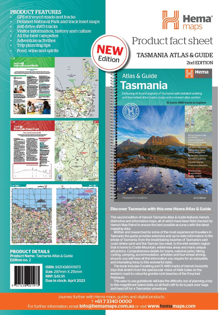 Atlas routier & guide - Tasmanie (format A4) | Hema Maps atlas Hema Maps 