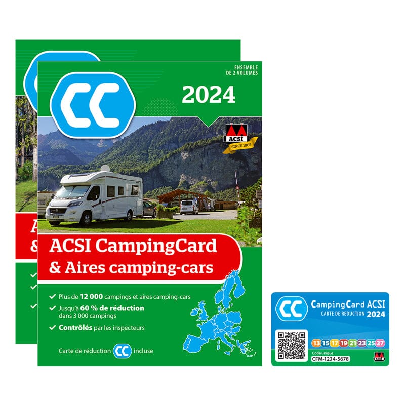CampingCard ACSI - Carte de réductions & Aires camping-cars Europe 2024 guide pratique ACSI 