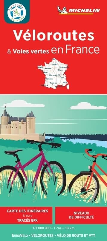 Carte de cyclotourisme - Véloroutes & voies vertes en France | Michelin carte pliée Michelin 