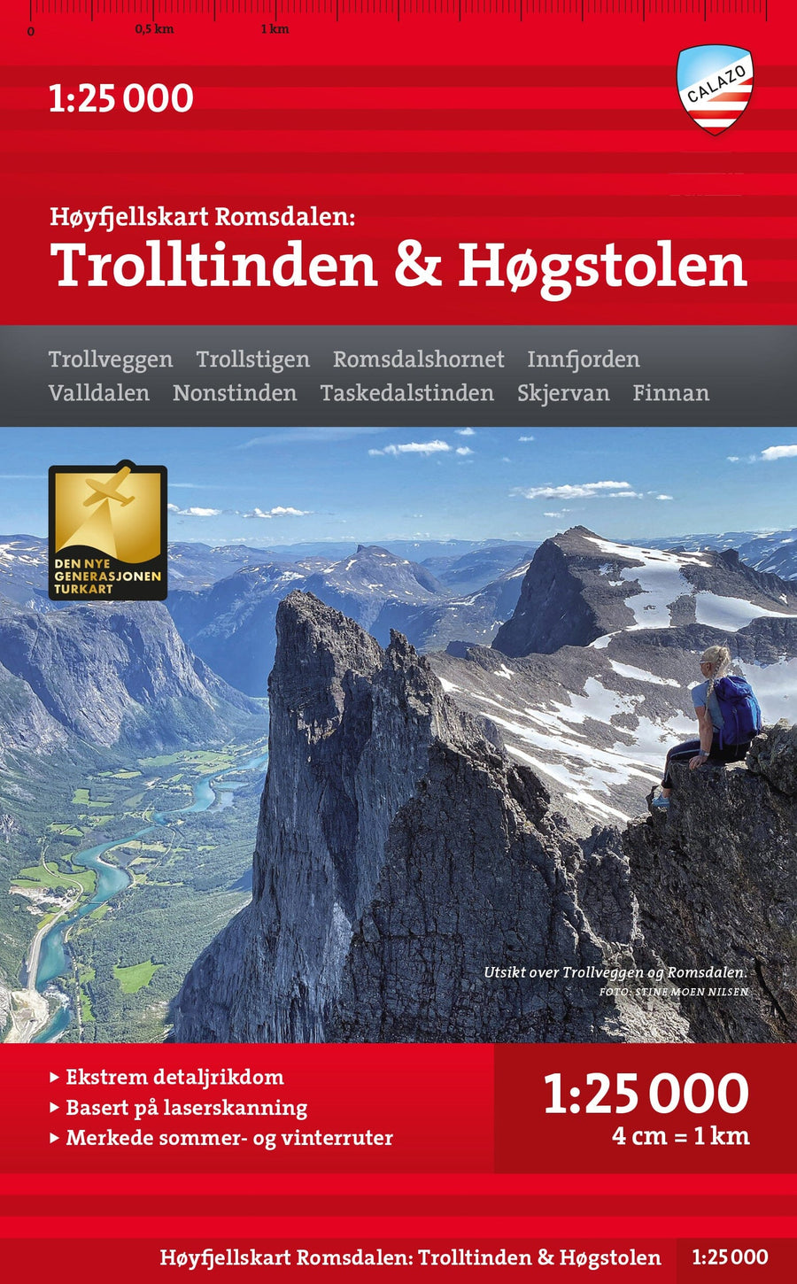 Carte de haute montagne - Romsdalen: Trolltindan & Høgstolen (Norvège) | Calazo - Høyfjellskart carte pliée Calazo 