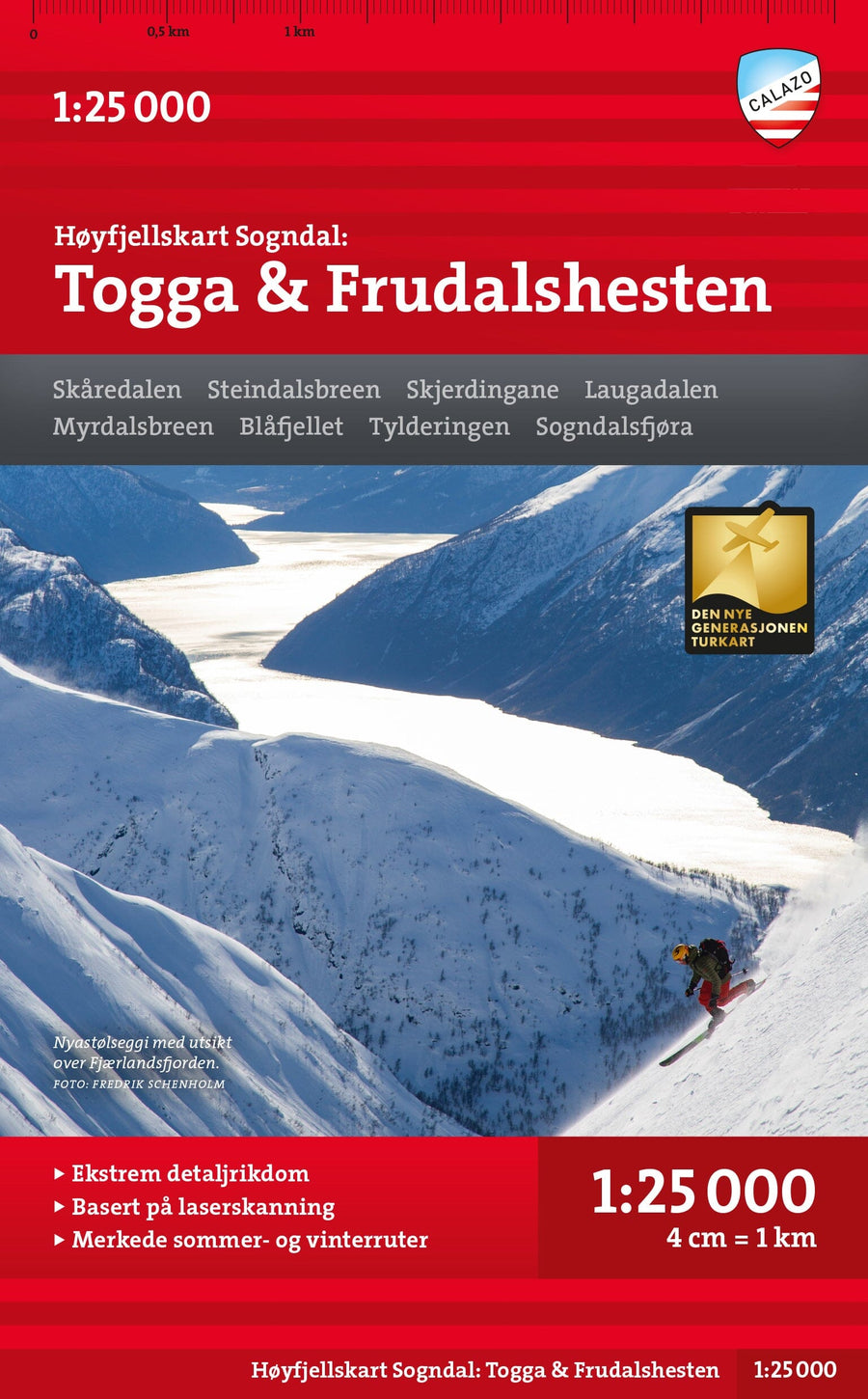Carte de haute montagne - Sogndal: Togga og Frudalshesten (Norvège) | Calazo - Høyfjellskart carte pliée Calazo 