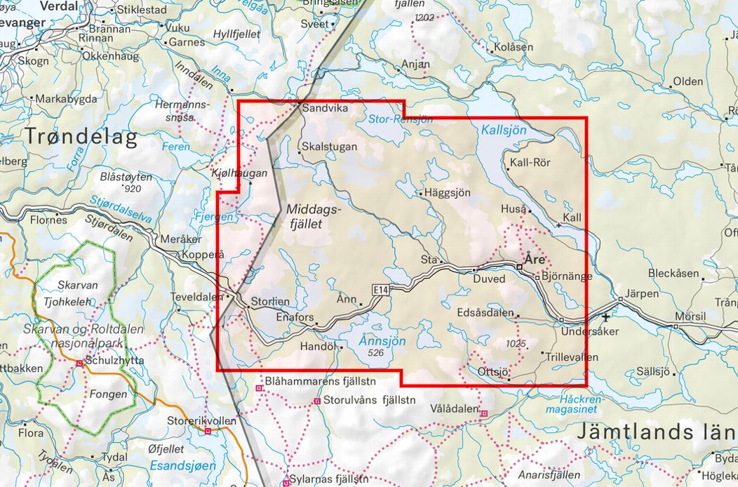 Carte de montagne - Årefjällen & Storlien (Suède) | Calazo - 1/50 000 carte pliée Calazo 