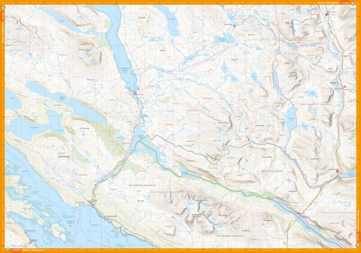 Carte de montagne - Kungsleden 2 : Nikkaluokta, Ritsem & Vakkotavare (Suède) | Calazo - 1/50 000 carte pliée Calazo 