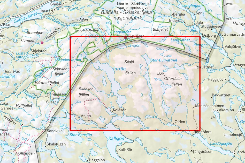 Carte de montagne - Skäckerfjällen & Offerdalsfjällen (Suède) | Calazo - 1/50 000 carte pliée Calazo 