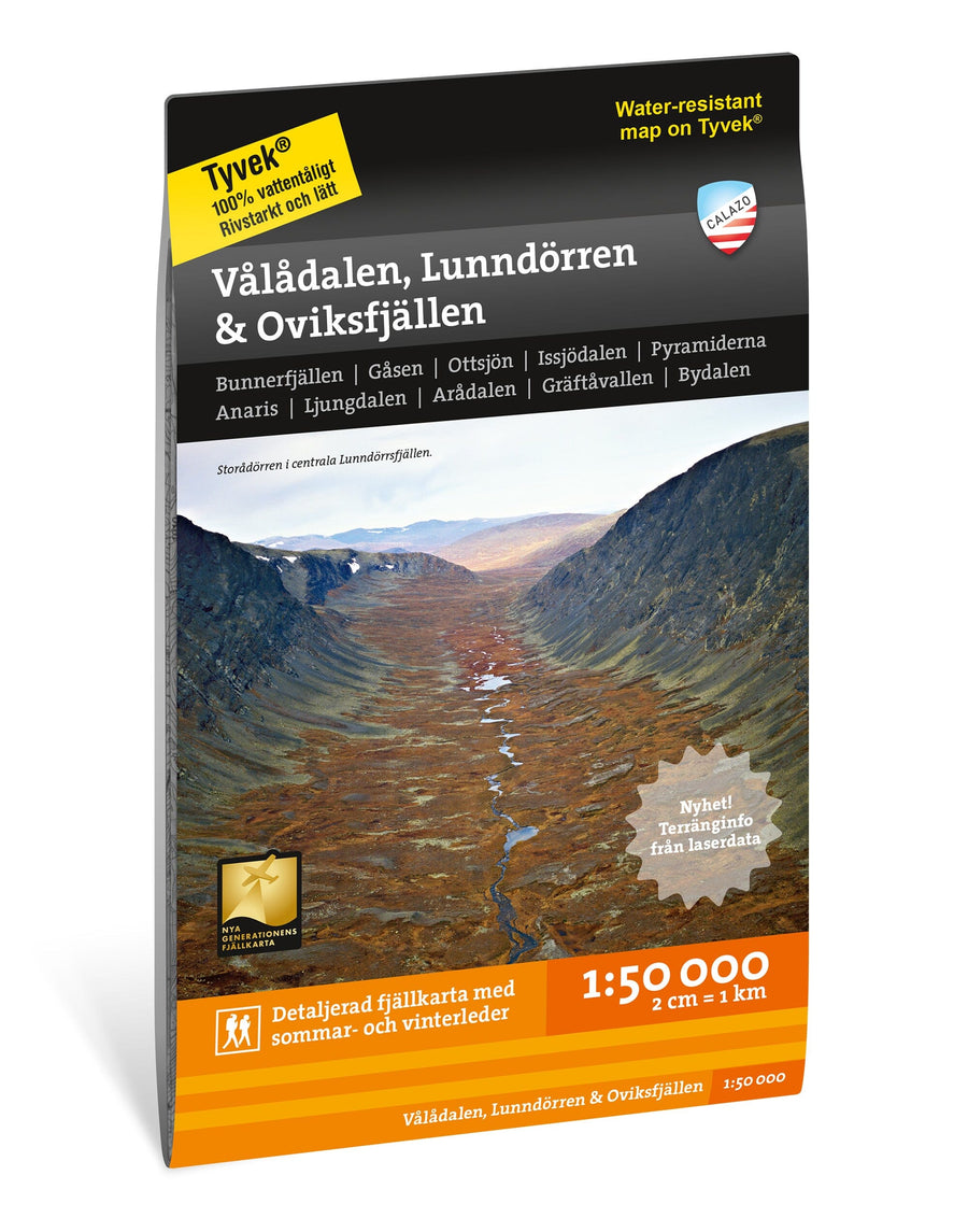 Carte de montagne - Vålådalen, Lunndörren & Oviksfjällen (Suède) | Calazo - 1/50 000 carte pliée Calazo 