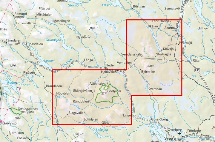 Carte de montagne - Vemdalen, Sonfjället & Lofsdalen (Suède) | Calazo - 1/50 000 carte pliée Calazo 