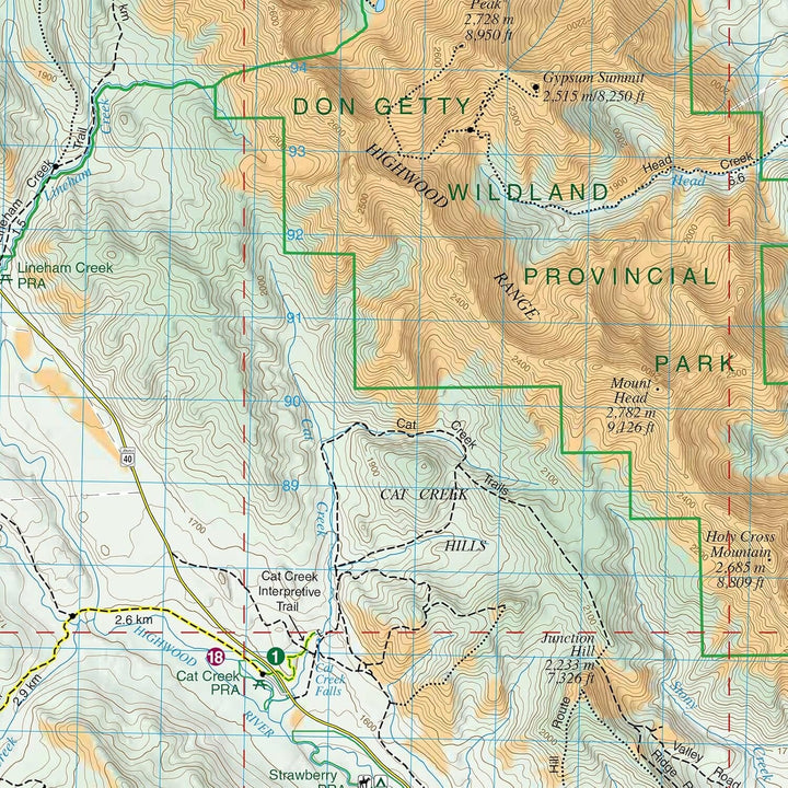 Carte de randonnée - Highwood & Cataract Creek, South Kananaskis Country (Alberta, Colombie Bitannique) | Gem Trek carte pliée Gem Trek Publishing 