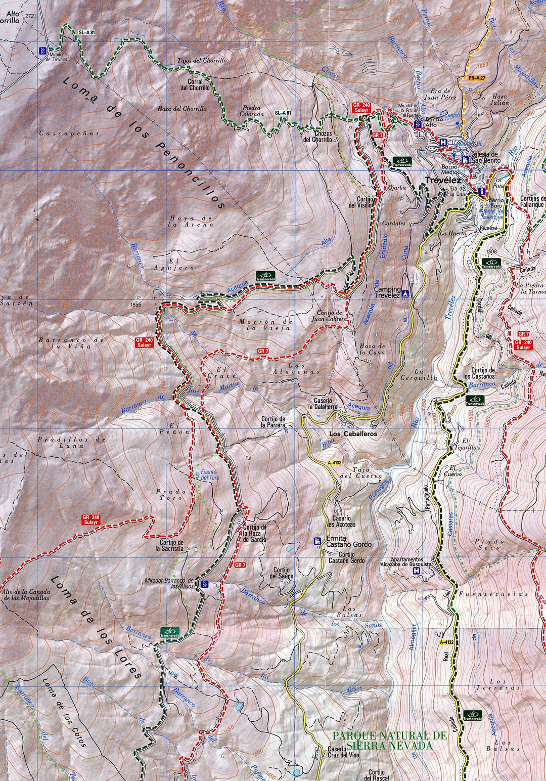 Carte de randonnée - La Alpujarra. Valles de Lanjarón, Poqueira, Taha de Pitres y Treveléz | Piolet carte pliée Editorial Piolet 