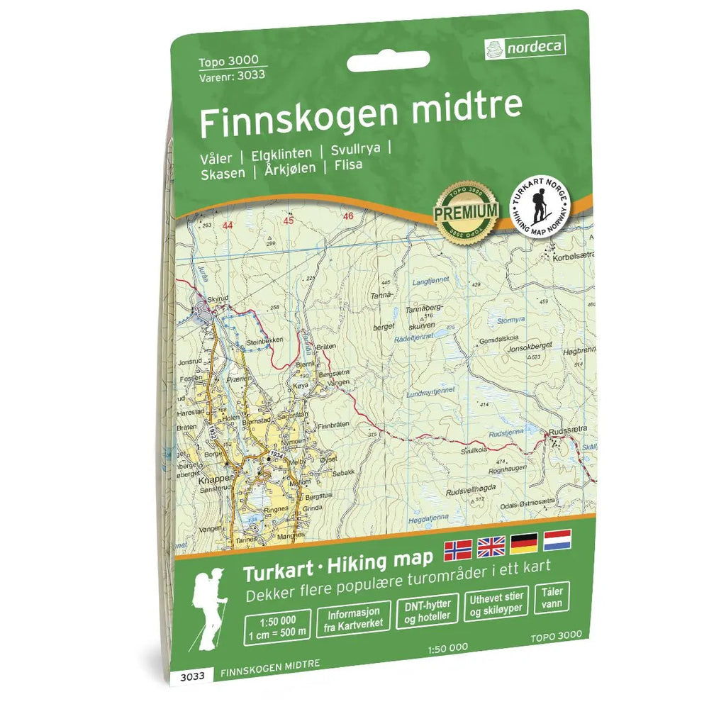 Carte de randonnée n° 3033 - Finnskogen Central (Norvège) | Nordeca - série 3000 carte pliée Nordeca 