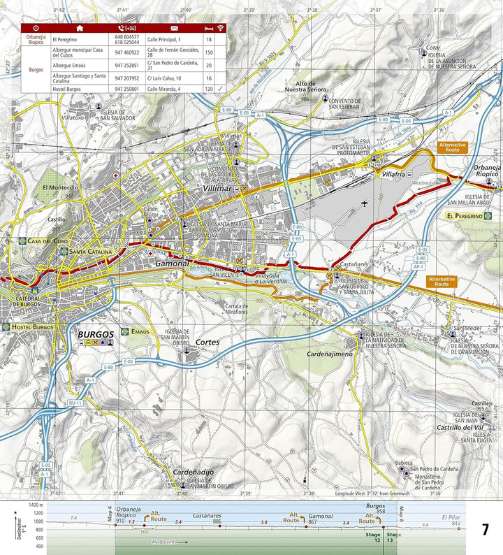 Carte de randonnée n° 4003 - Camino de Santiago 2 : Santo Domingo de la Calzada to Terradillos de los Templarios | National Geographic carte pliée National Geographic 