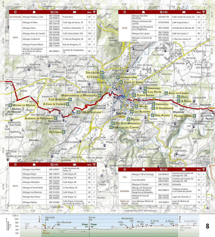 Carte de randonnée n° 4005 - Camino de Santiago 4 : Ponferrada to Santiago de Compostela | National Geographic carte pliée National Geographic 