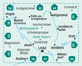 Carte de randonnée n° 48 - Lienz, Schobergruppe, Hohe Tauern National Park (Tyrol, Autriche) | Kompass carte pliée Kompass 