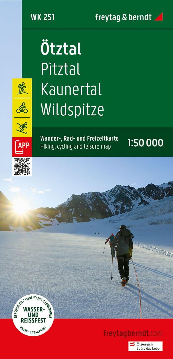 Carte de randonnée - Ötztal - Pitztal - Kaunertal - Wildspitze (Alpes autrichiennes), n° WK251 | Freytag & Berndt carte pliée Freytag & Berndt 