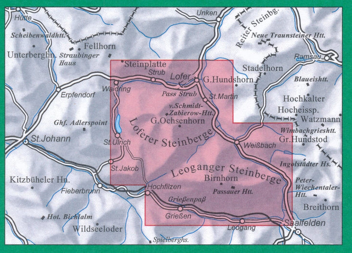 Carte de randonnée & ski n° 09 - Loferer- & Leoganger Steinberge (Alpes autrichiennes) | Alpenverein carte pliée Alpenverein 