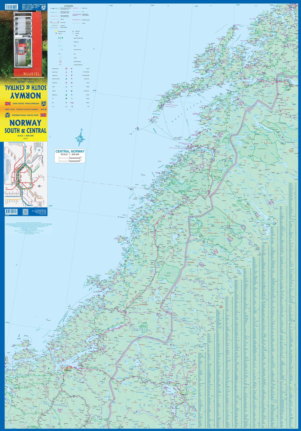 Carte de voyage - Norvège Sud & Centre | ITM carte pliée ITM 
