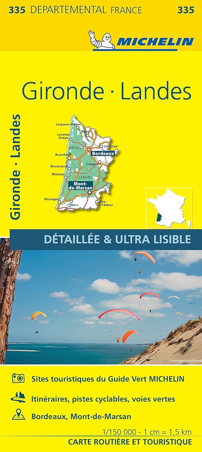 Carte départementale n° 335 - Gironde & Landes | Michelin carte pliée Michelin 