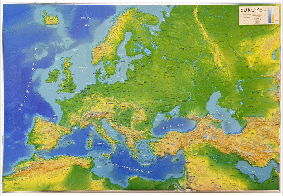 Carte en relief - Europe - 66 X 66 cm carte relief Reliefs Editions 
