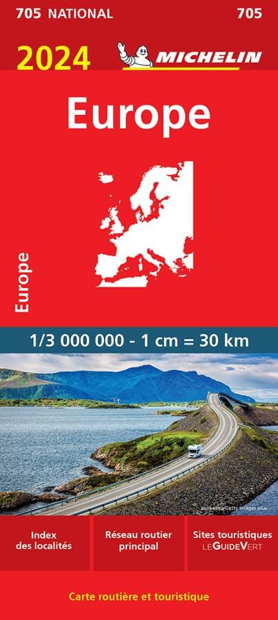 Carte routière n° 705 - Europe 2024 | Michelin carte pliée Michelin 