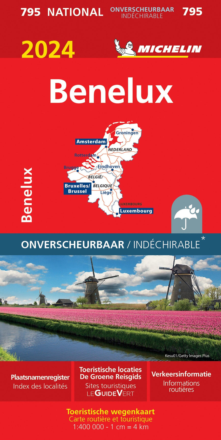 Carte routière n° 795 - Benelux (indéchirable) 2024 | Michelin carte pliée Michelin 
