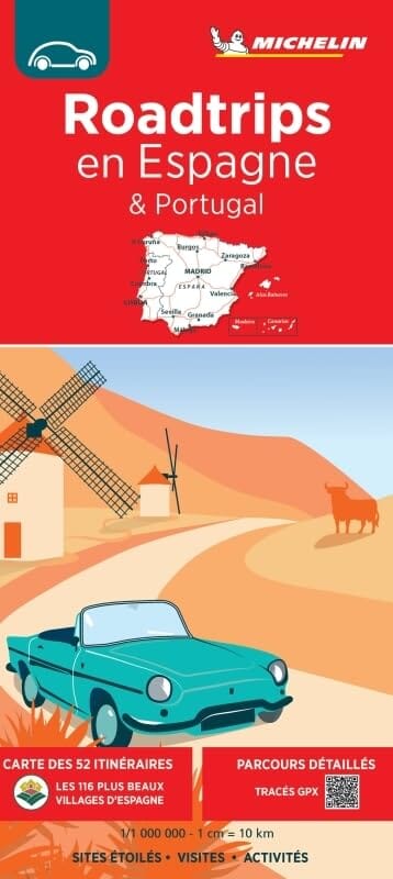 Carte routière - Roadtrips en Espagne & Portugal | Michelin carte pliée Michelin 